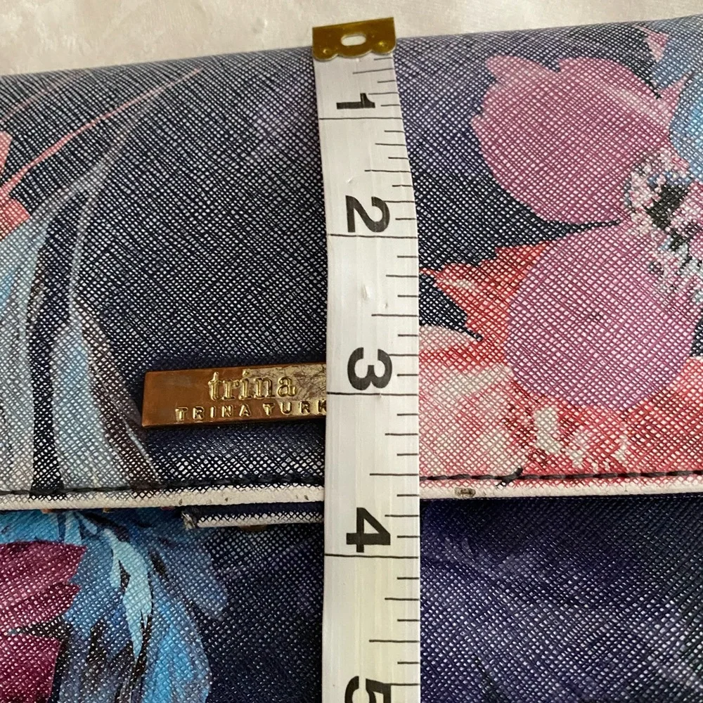 Trina Turk Floral Clutch - Black, Pink, and Blue